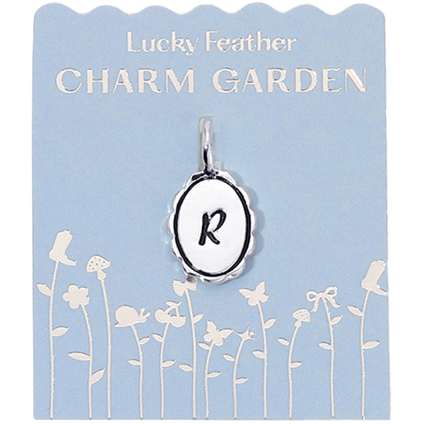 Charm Garden - Silver - Scalloped Initial Charm - R - Juniper Collective LLC
