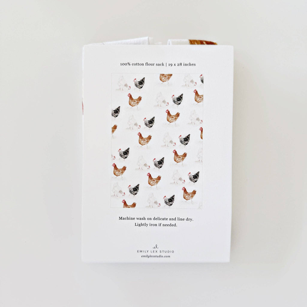 Chickens tea towel - Juniper Collective LLC