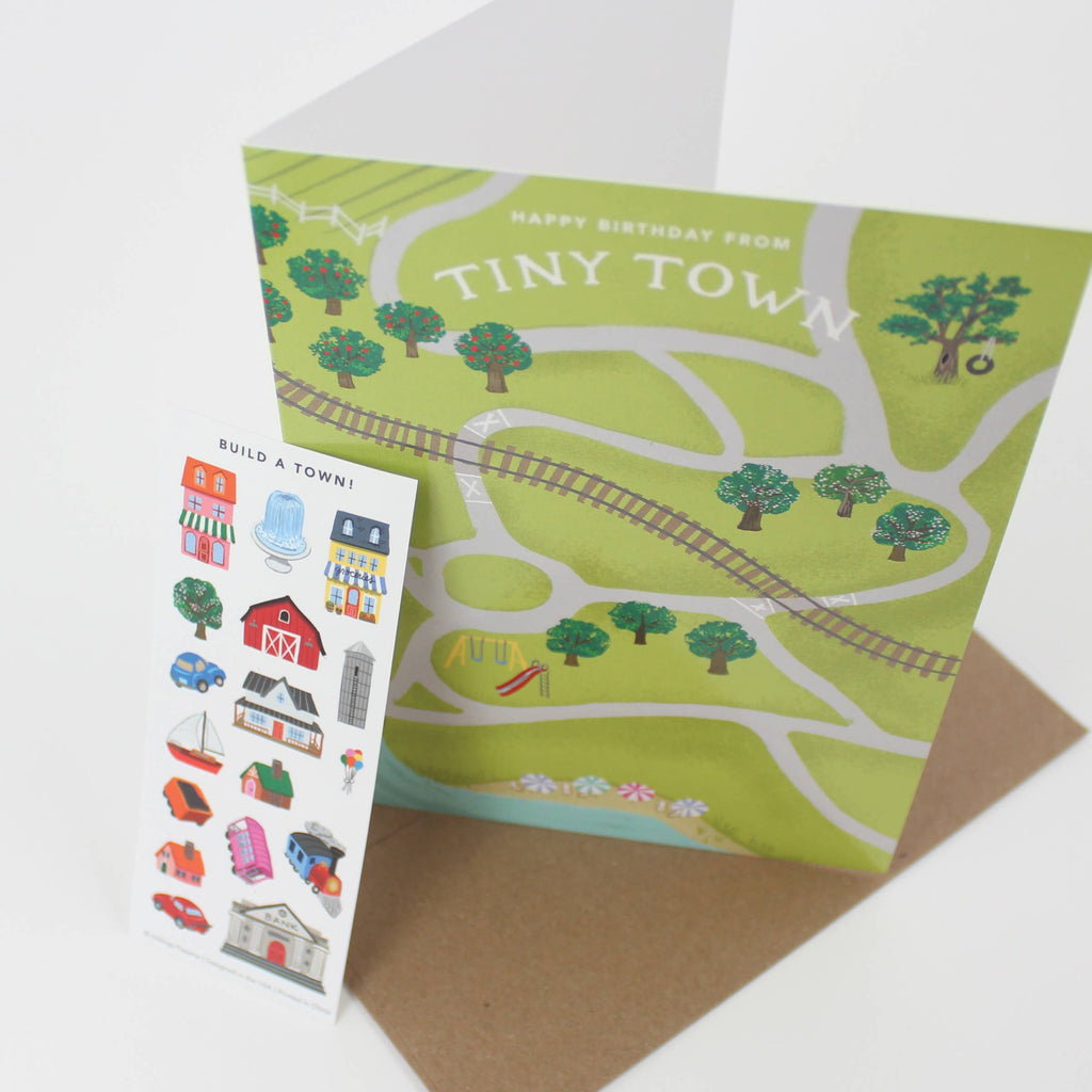 Sticker Scene Card - Tiny Town - Juniper Collective LLC