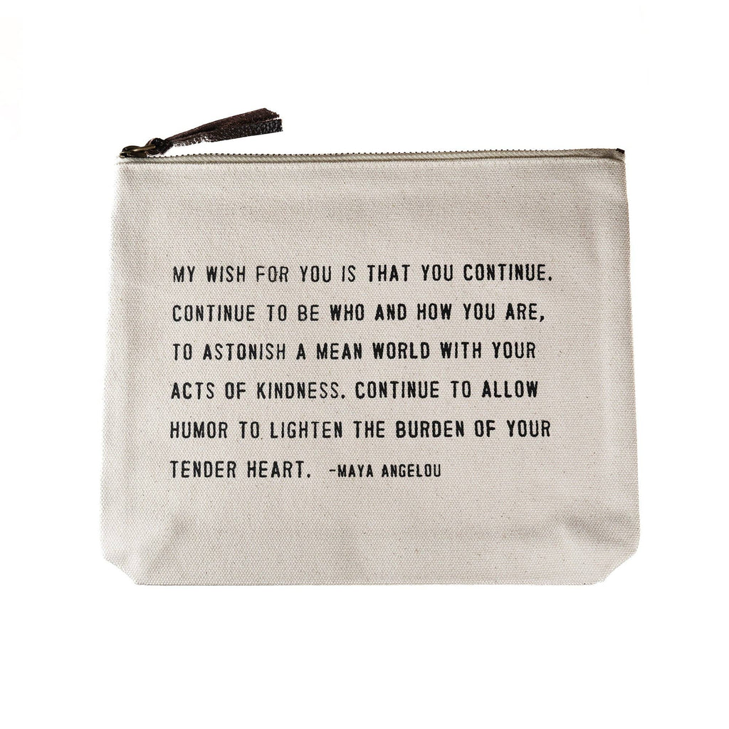 My Wish For You (Maya Angelou) Canvas Zip Bag - Juniper Collective LLC