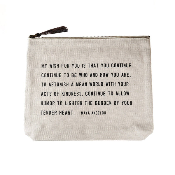 My Wish For You (Maya Angelou) Canvas Zip Bag - Juniper Collective LLC