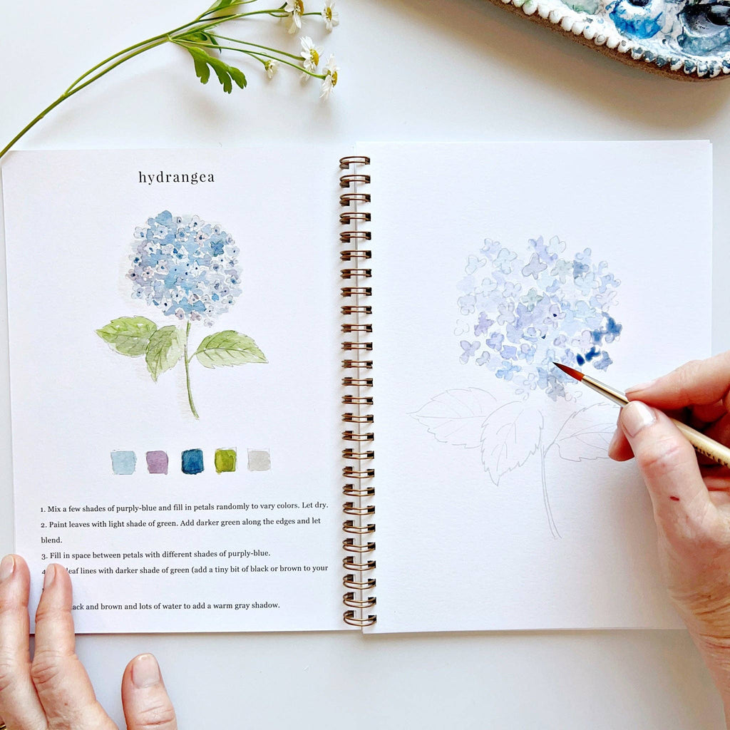 Flowers watercolor workbook - Juniper Collective LLC