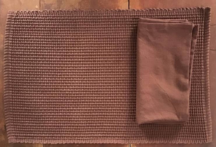 Napkins Woven Homespun Solid Dk. Brwn - Juniper Collective LLC