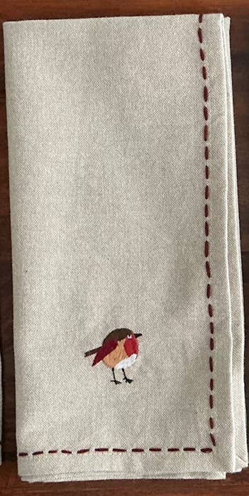 Napkins Embroidered Holiday SET OF 4 - Juniper Collective LLC
