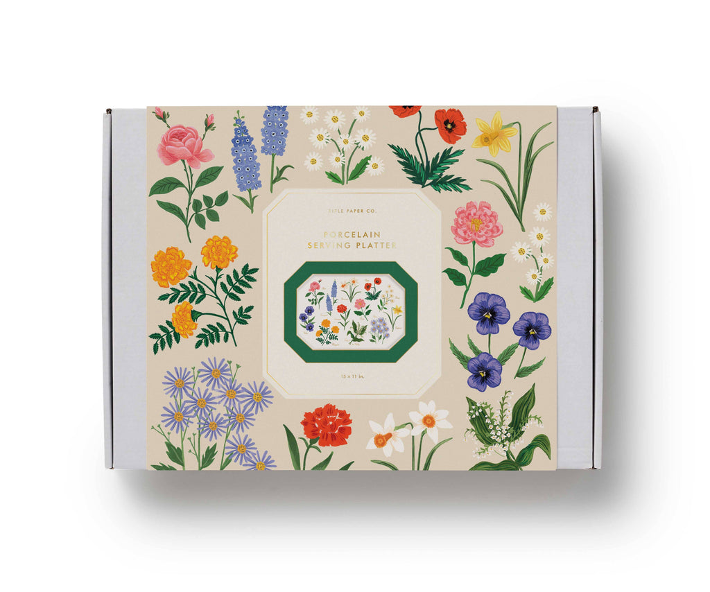 Garden Study Large Porcelain Serving Platter - Juniper Collective LLC