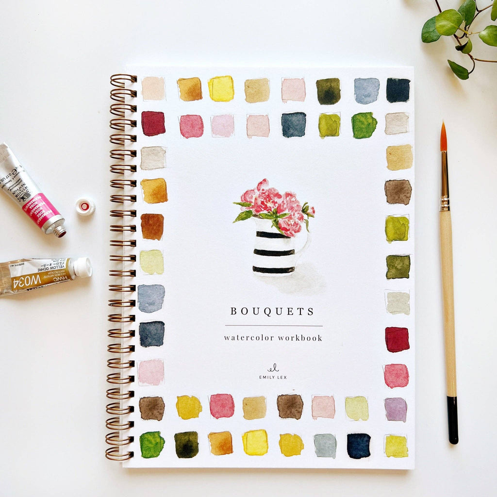 Bouquets watercolor workbook - Juniper Collective LLC