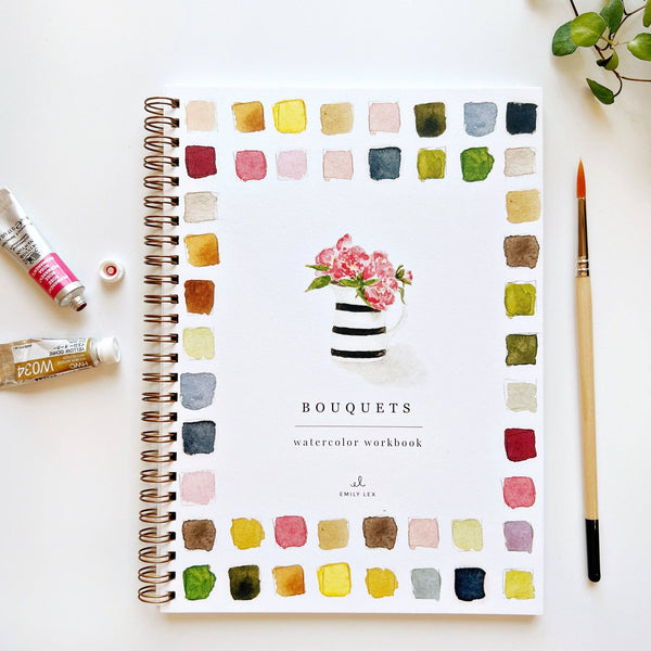 Bouquets watercolor workbook - Juniper Collective LLC