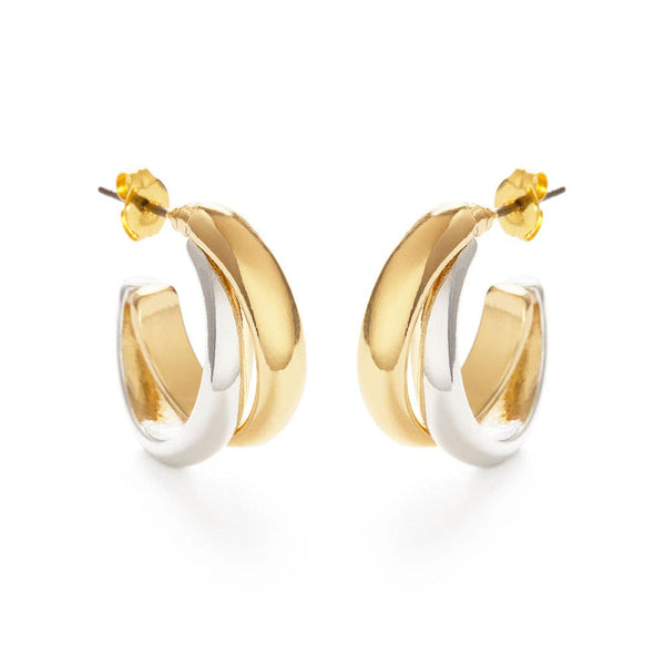 Mixed Metal Hoop Earrings - Juniper Collective LLC