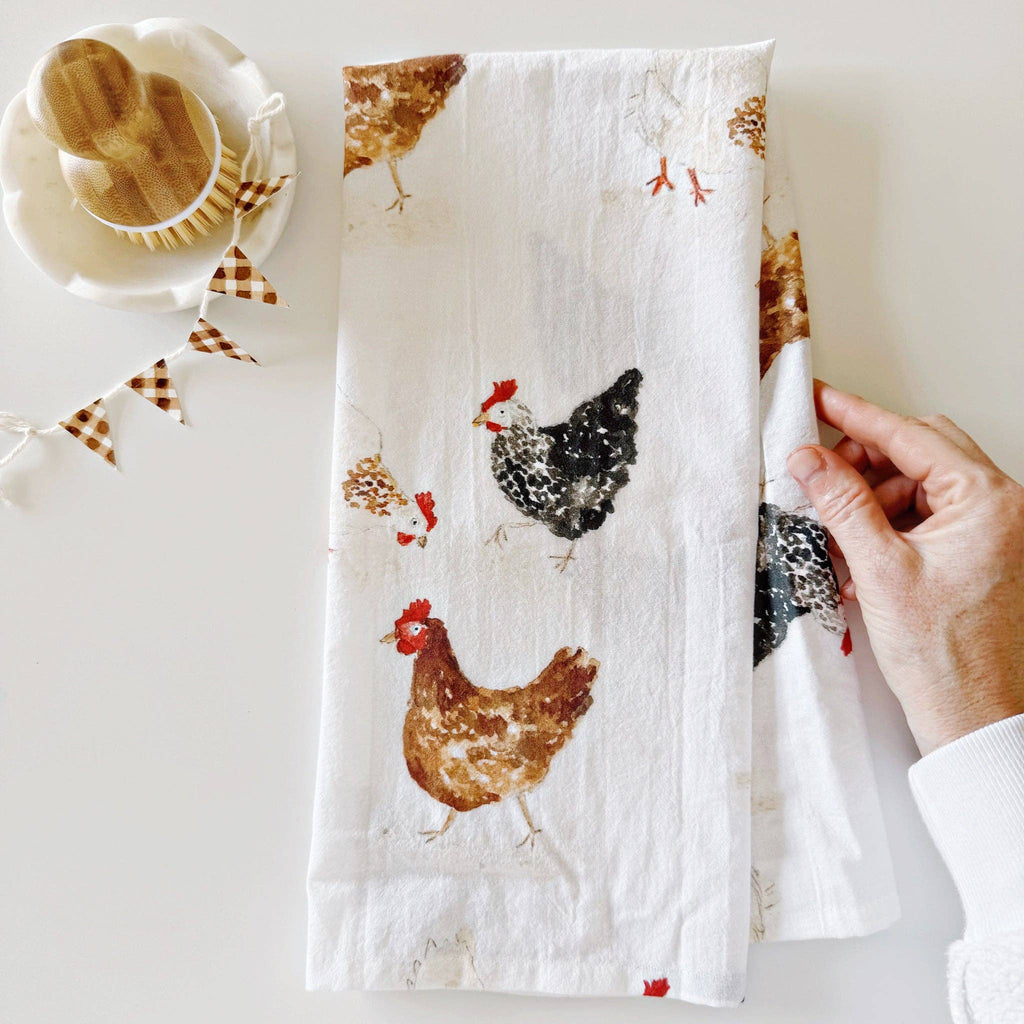 Chickens tea towel - Juniper Collective LLC