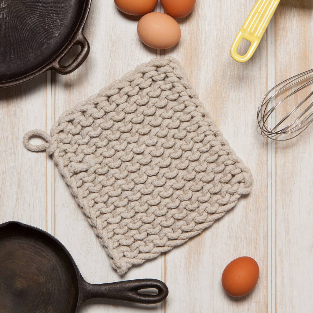 Dove Gray Knit Potholder - Juniper Collective LLC