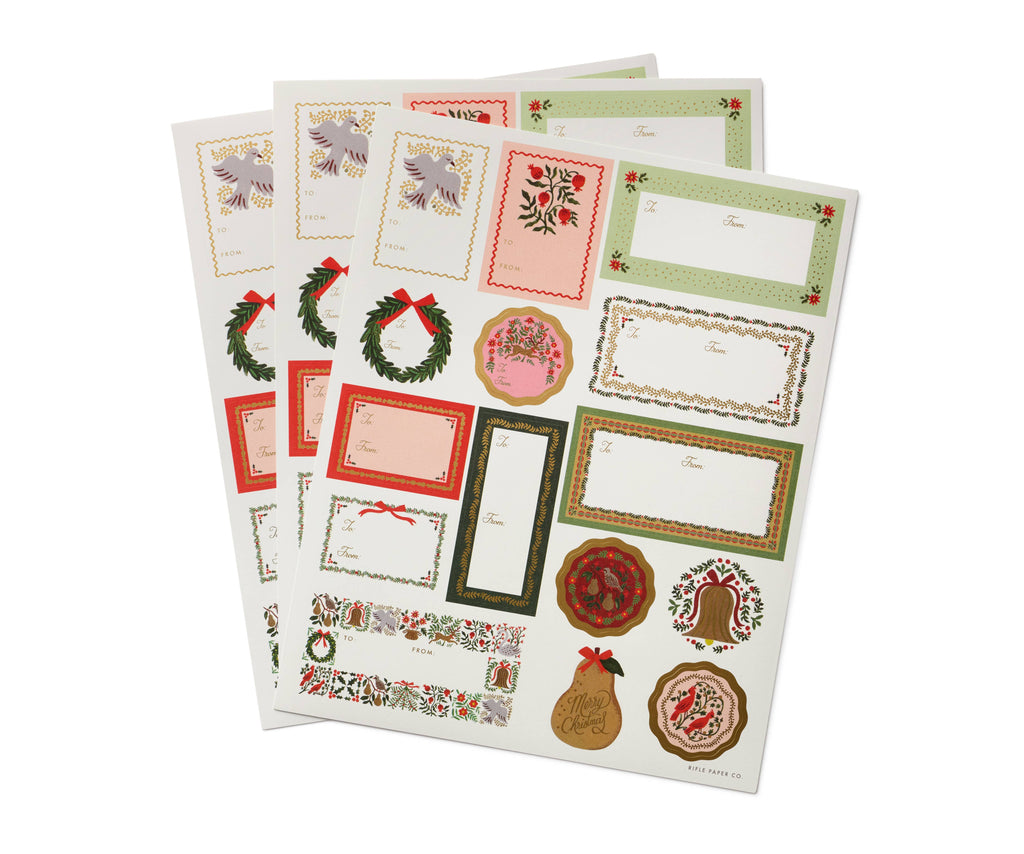 Pack of 3 Christmastide Stickers & Labels - Juniper Collective LLC