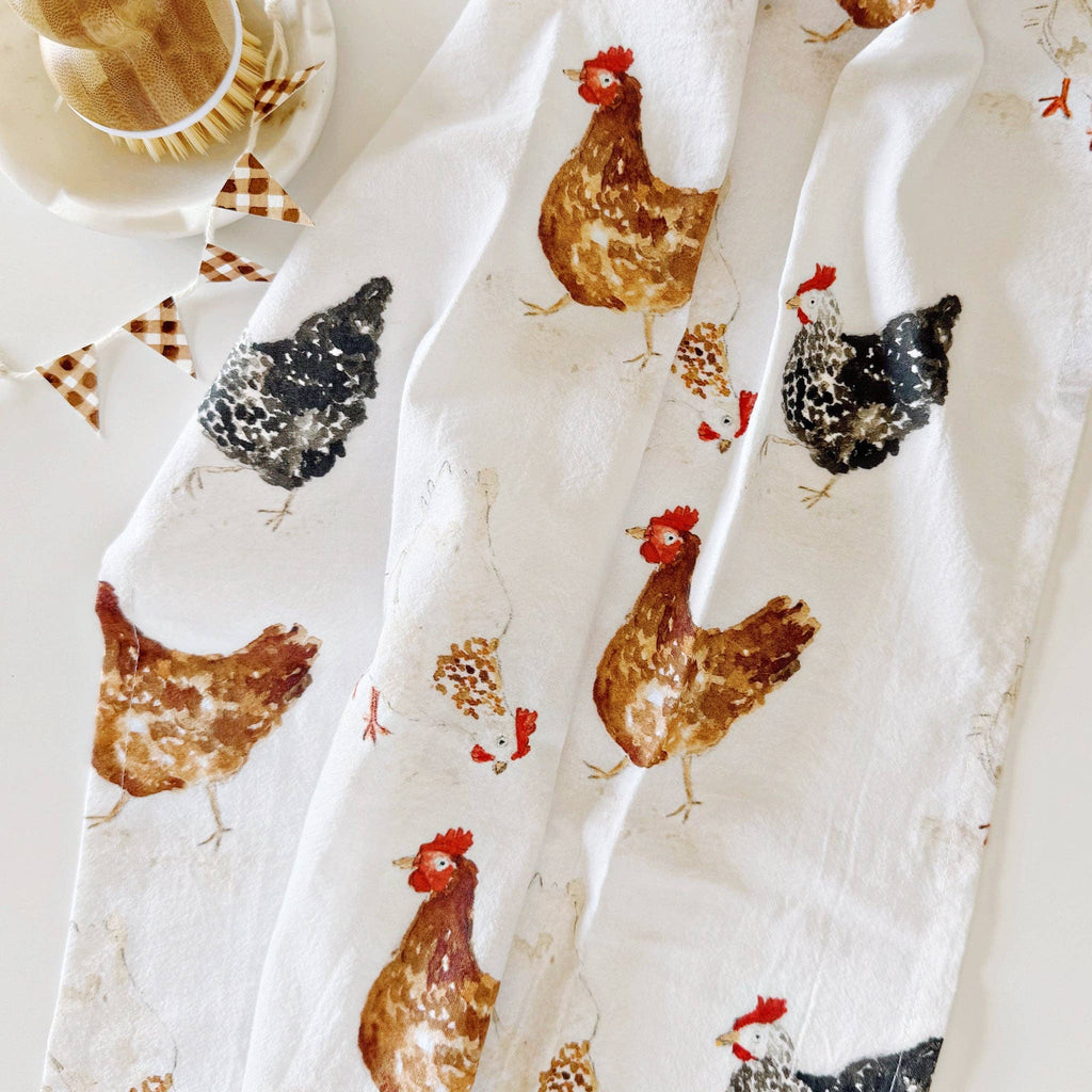 Chickens tea towel - Juniper Collective LLC