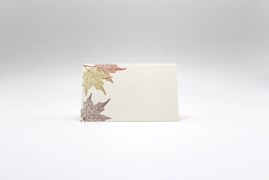 Autumn Leaves Place Cards- Double-sided Table Tents (Set of 12) - Juniper Collective LLC