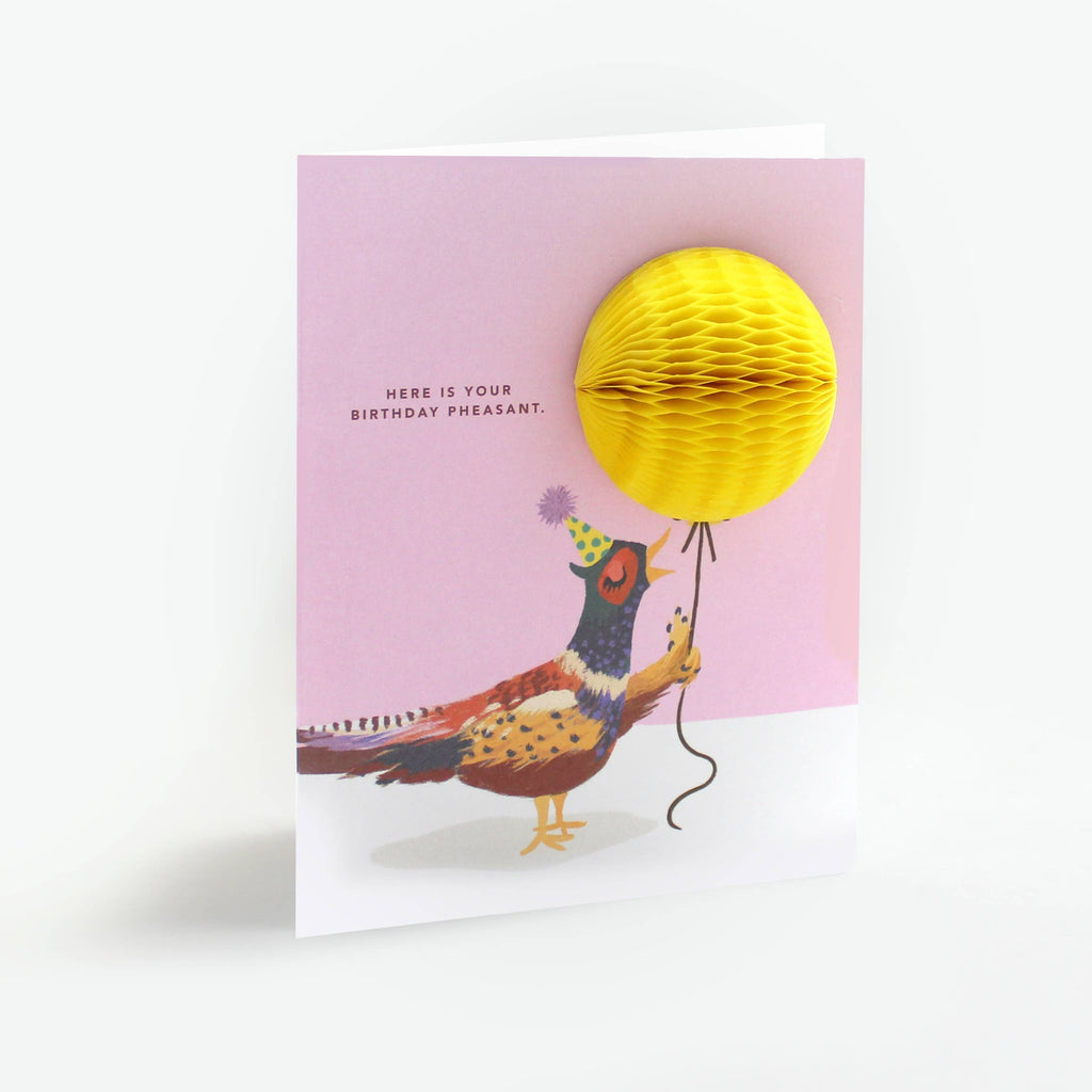 Here is Your Birthday Pheasant Pop-up Card - Juniper Collective LLC