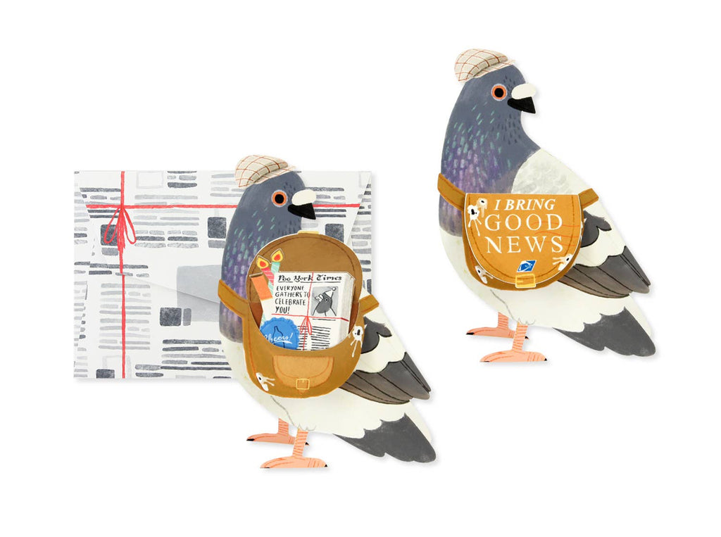 Messenger Pigeon Birthday/Congratulations Pop-Up Card - Juniper Collective LLC