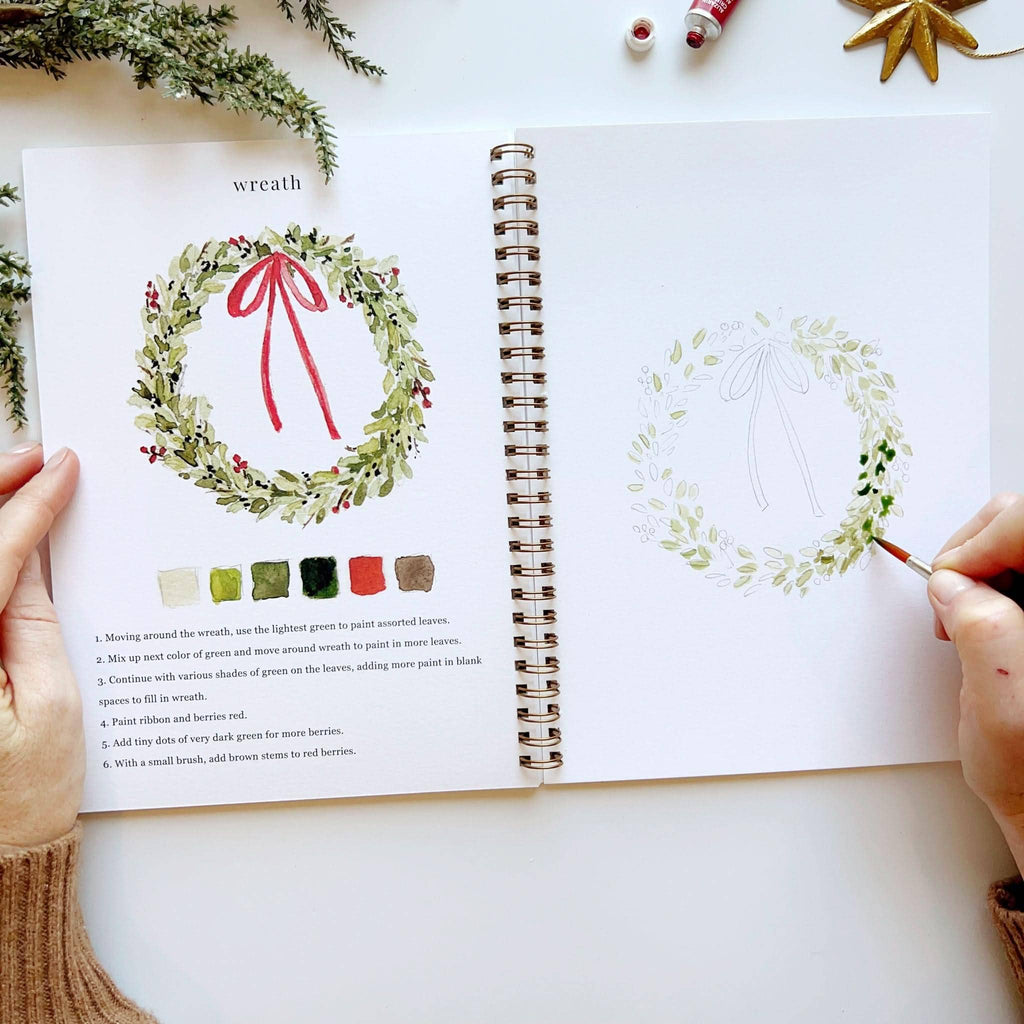 Christmas watercolor workbook - Juniper Collective LLC
