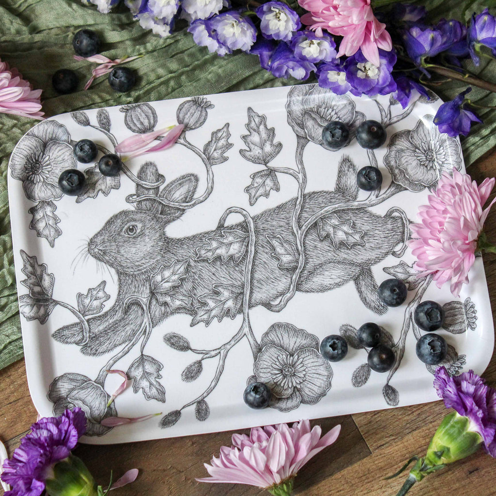 Through the Poppies | Rabbit Birch Tray - Juniper Collective LLC