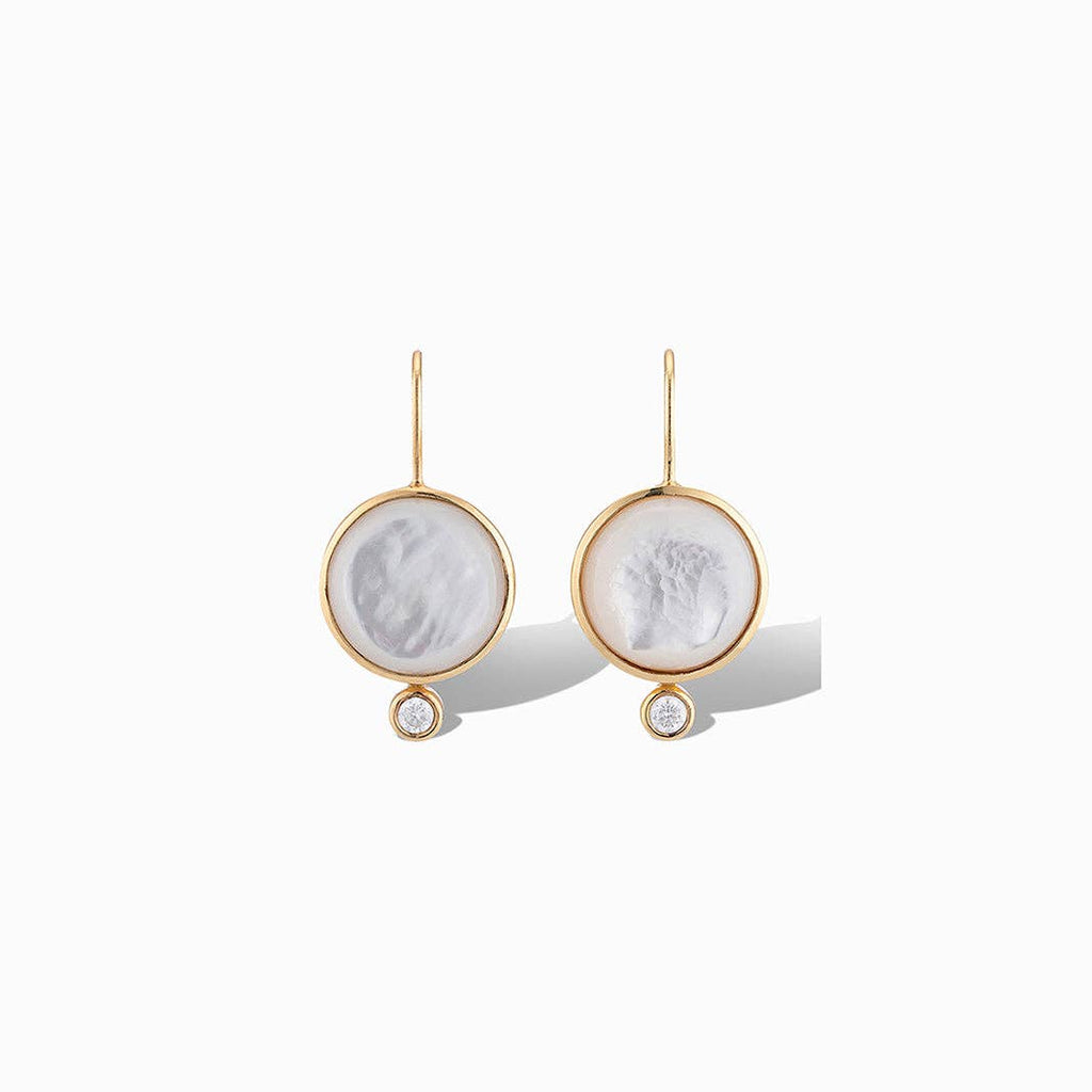 Tini Mini Drop Earrings in Mother of Pearl - Juniper Collective LLC
