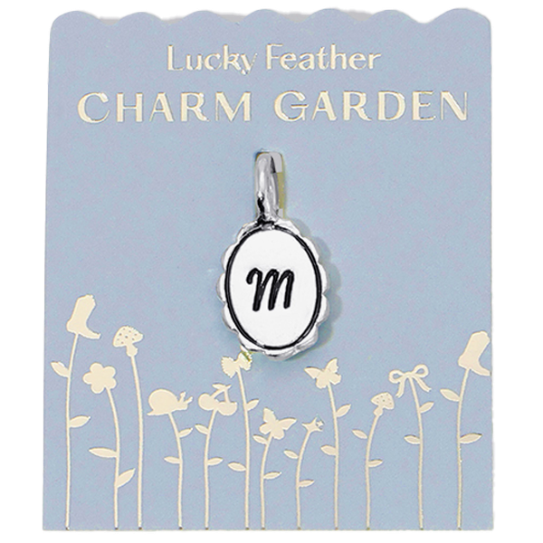 Charm Garden - Silver - Scalloped Initial Charm - M - Juniper Collective LLC