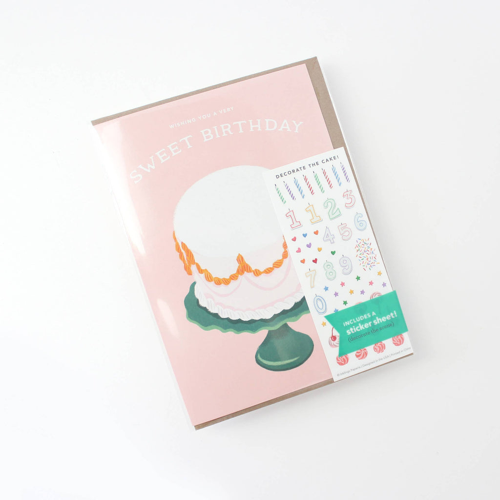 Wishing You A Very Sweet Birthday Sticker Scene Card - Juniper Collective LLC