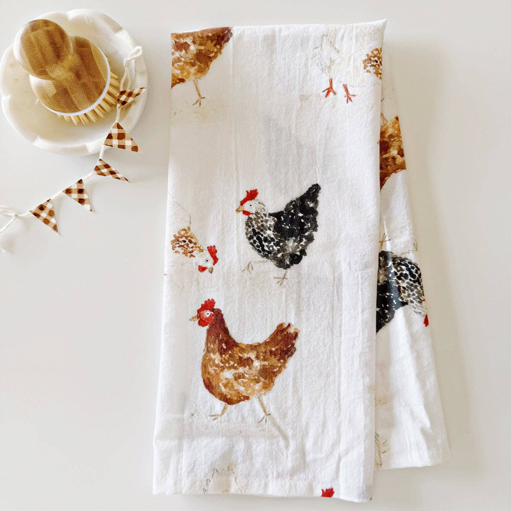 Chickens tea towel - Juniper Collective LLC