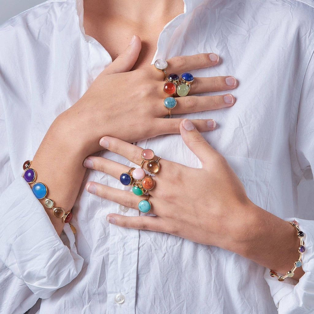 Rainbow Ring in Opaque Aquamarine - Juniper Collective LLC