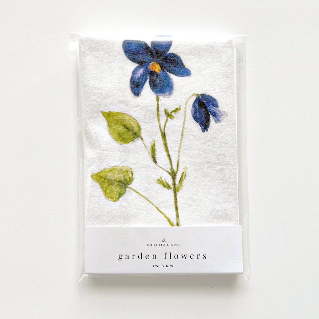 Garden flowers tea towel - Juniper Collective LLC