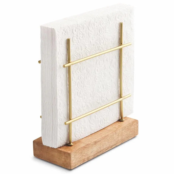 METAL NAPKIN HOLDER - STANDING FIGURE, GOLD, BY AMBIENTE - Juniper Collective LLC