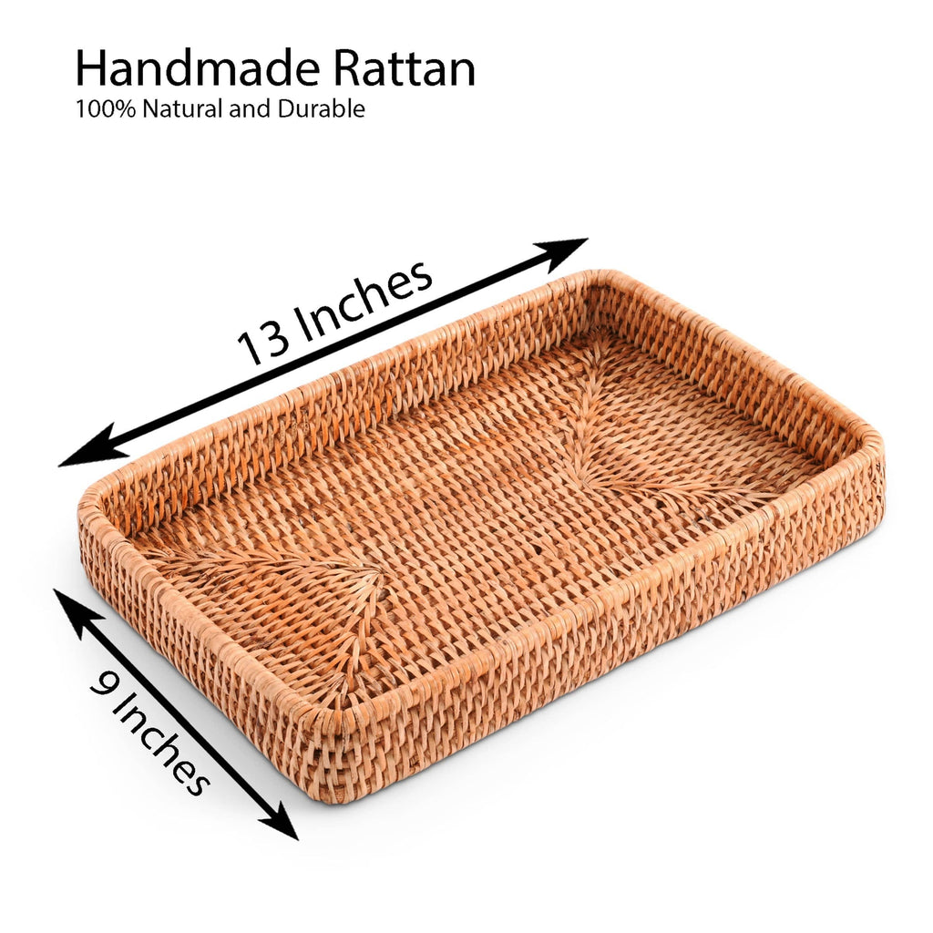 Catchall Tray Hand Woven Wicker Rattan - Juniper Collective LLC
