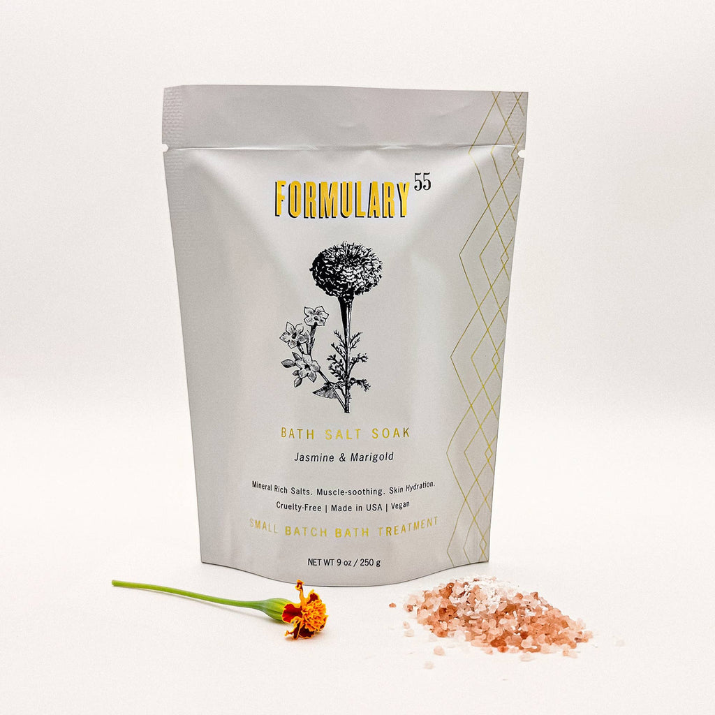 Jasmine & Marigold Bath Salt Soak - 9oz Single Use - Juniper Collective LLC
