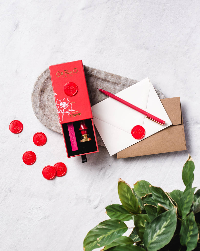 Wax seal stamp and wax stick set - Juniper Collective LLC