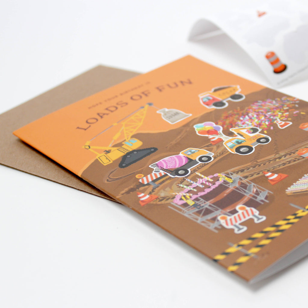 Sticker Scene Card - Construction  Birthday - Juniper Collective LLC