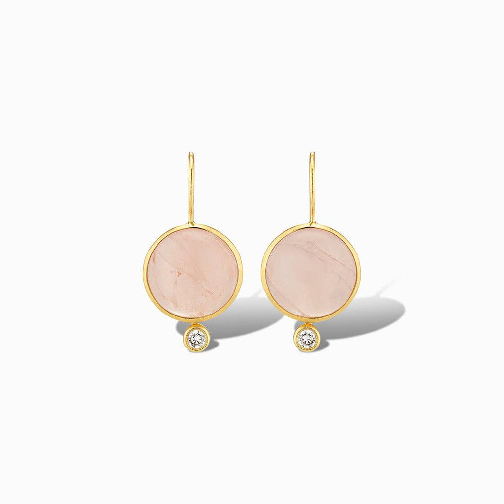 Tini Mini Drop Earrings in Rose Quartz - Juniper Collective LLC