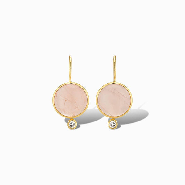 Tini Mini Drop Earrings in Rose Quartz - Juniper Collective LLC