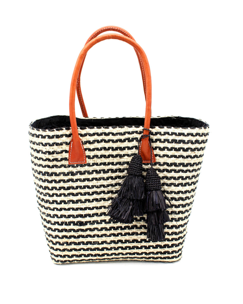 Cancun Small Sisal Basket Bag with Tassel Charm - Juniper Collective LLC