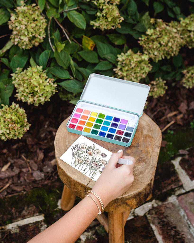 Wildflower Meadow watercolor painting kit - Juniper Collective LLC