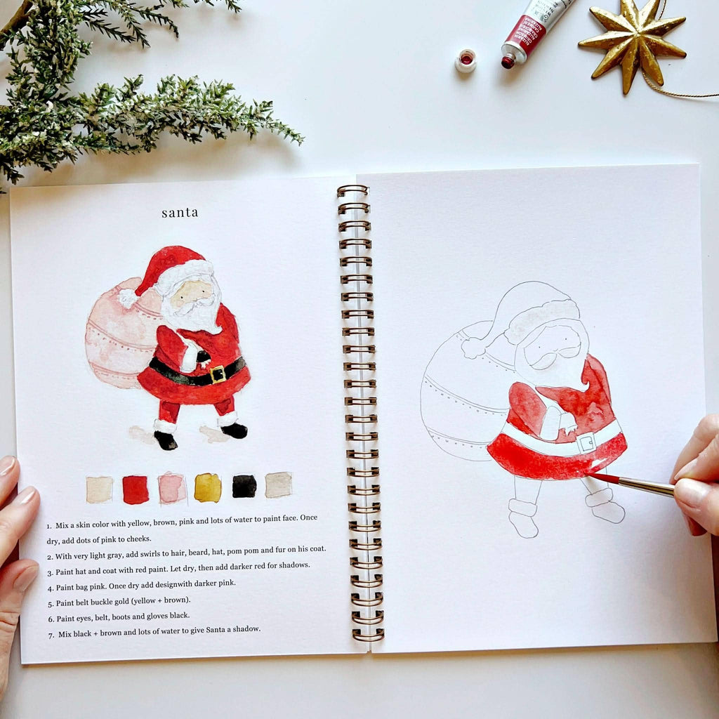 Christmas watercolor workbook - Juniper Collective LLC