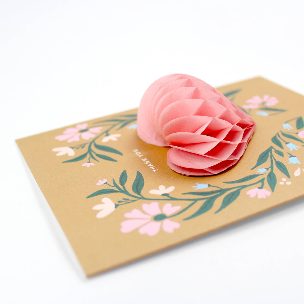 Thank You Folk Heart  Pop Up Card - Juniper Collective LLC