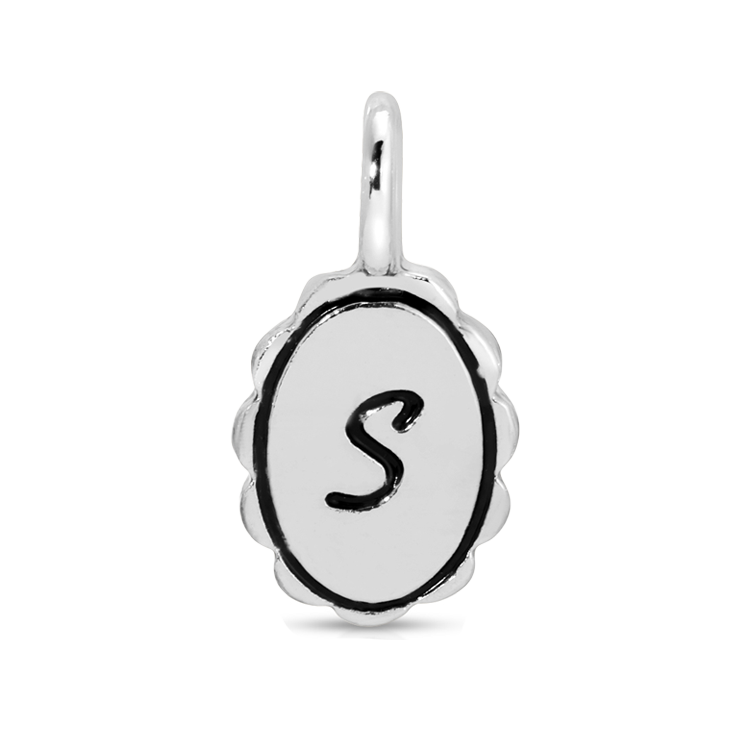Charm Garden - Silver - Scalloped Initial Charm - S - Juniper Collective LLC