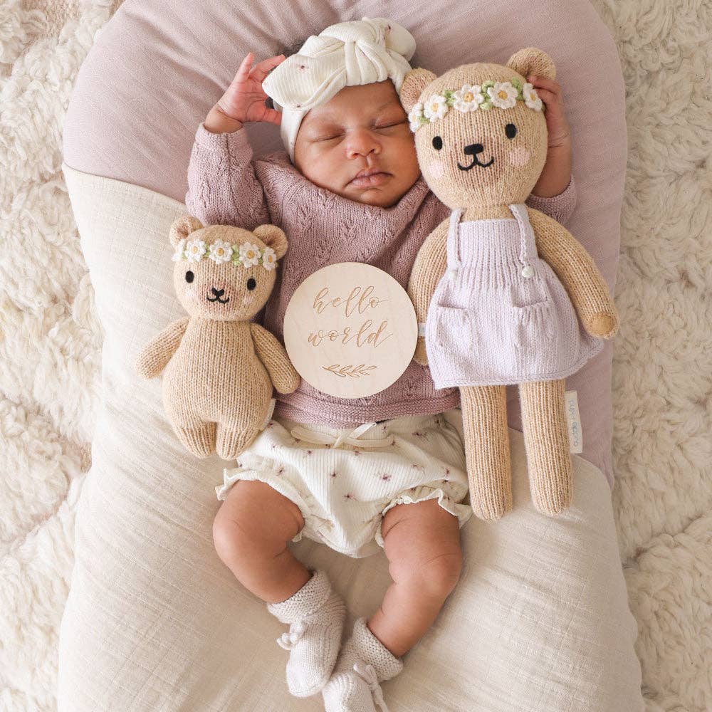 Baby honey bear (ivory floral) - Juniper Collective LLC