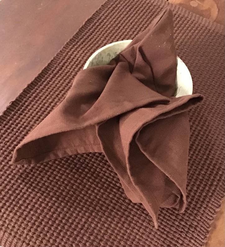 Napkins Woven Homespun Solid Dk. Brwn - Juniper Collective LLC
