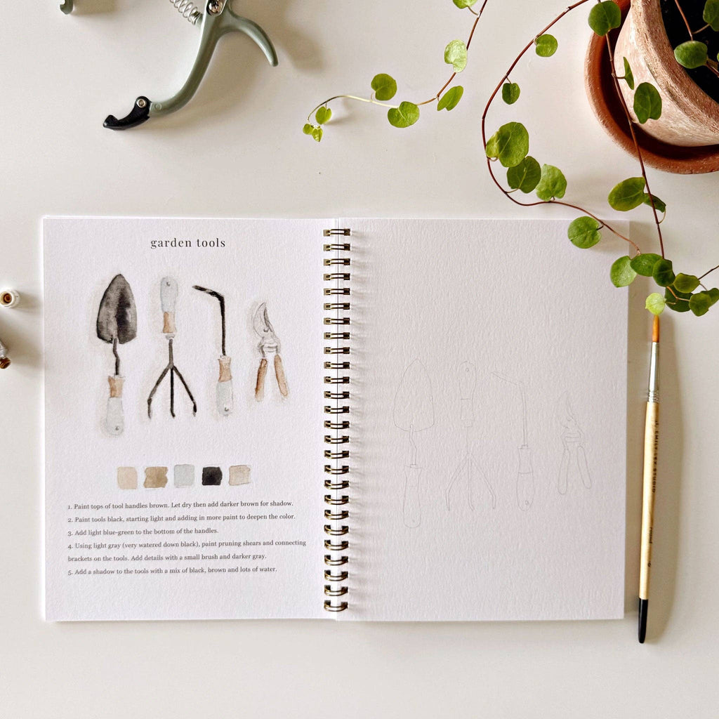 Garden Watercolor Workbook - Juniper Collective LLC