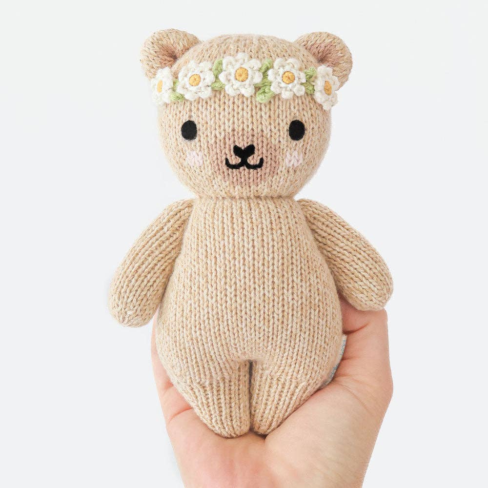 Baby honey bear (ivory floral) - Juniper Collective LLC