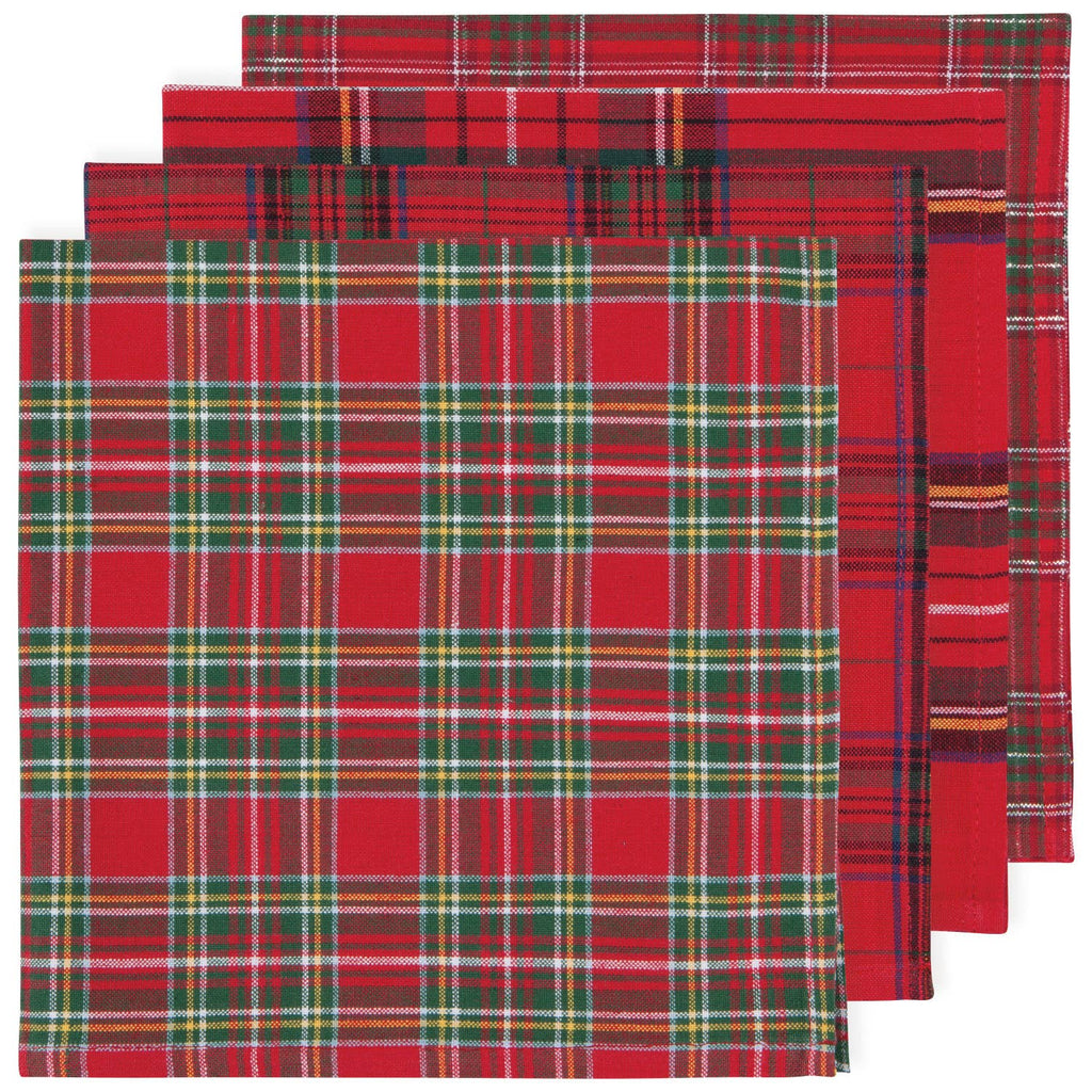 Christmas Plaid Woven Napkins Set of 4 - Juniper Collective LLC