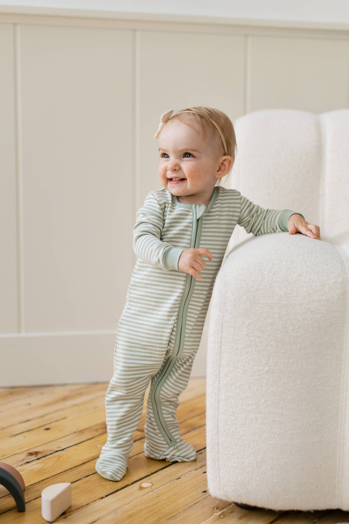 Peyton Stripe Romper in Grey & White Stripe - Juniper Collective LLC