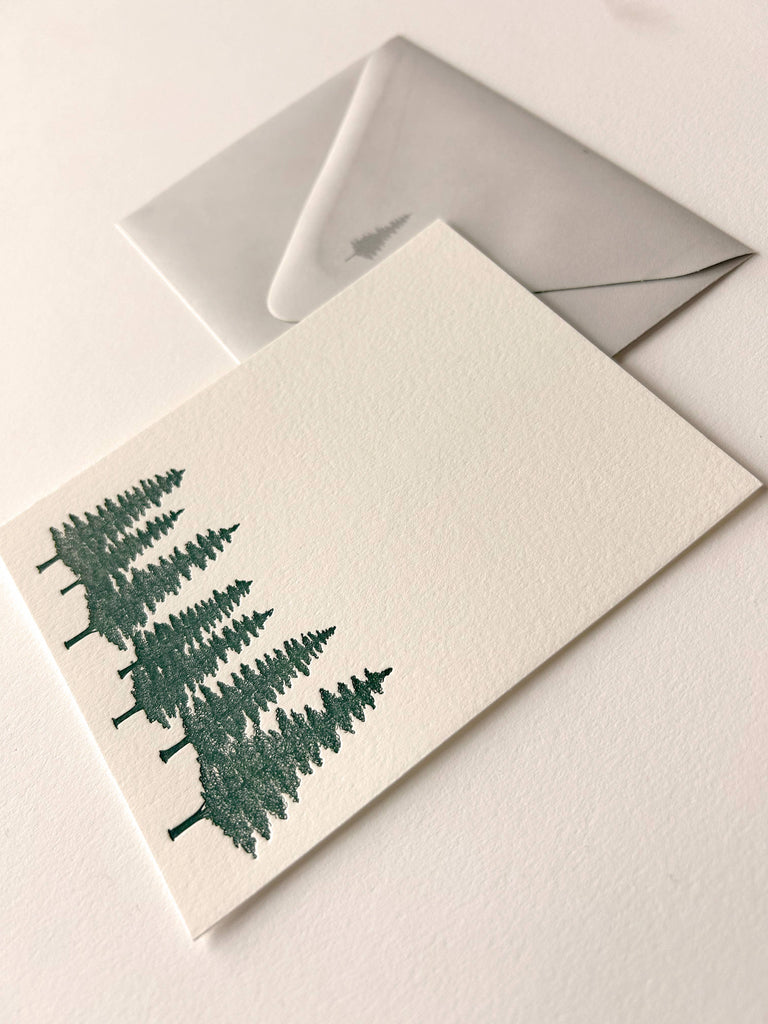 Evergreen Flat Card Pack- Letterpress - Juniper Collective LLC