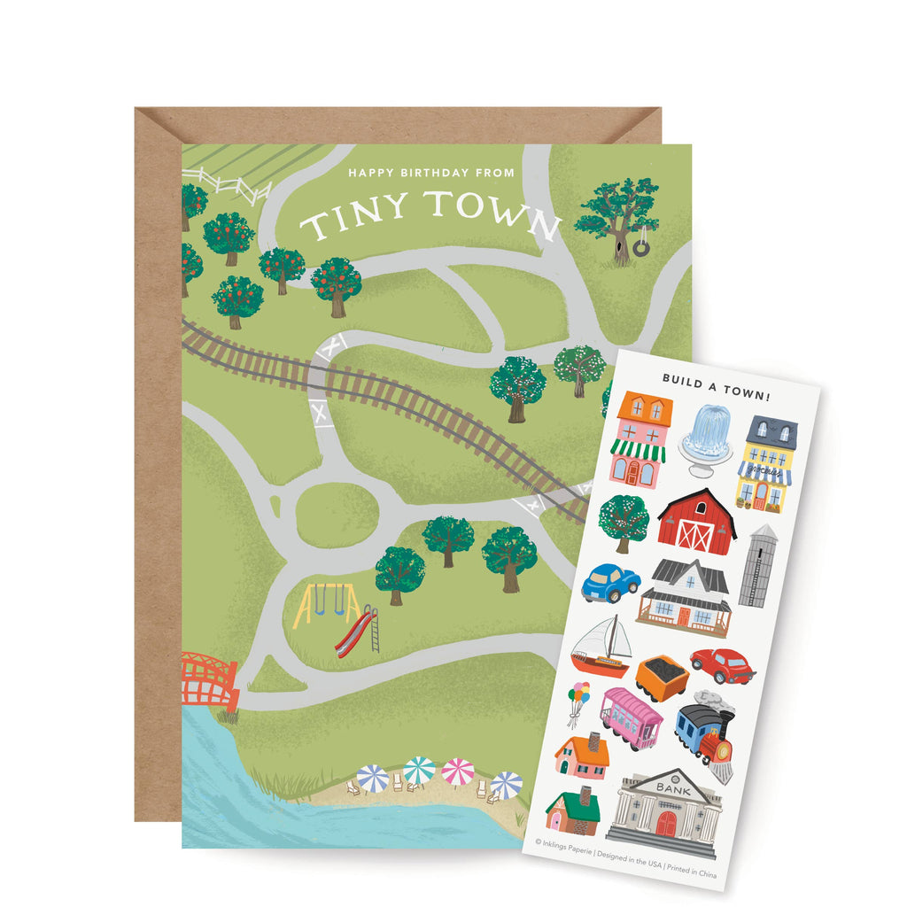 Sticker Scene Card - Tiny Town - Juniper Collective LLC