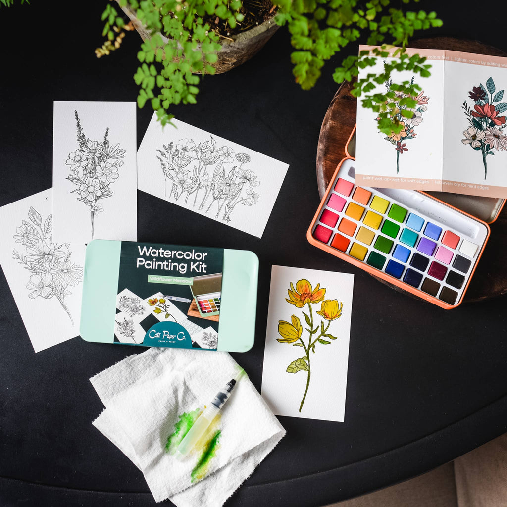 Wildflower Meadow watercolor painting kit - Juniper Collective LLC