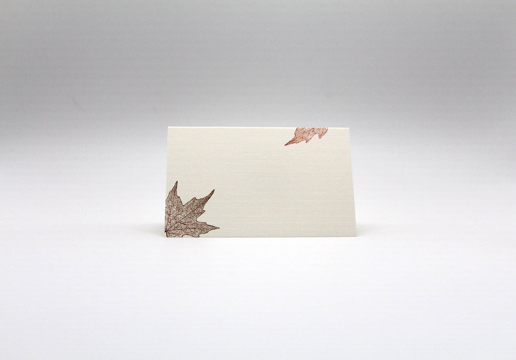Autumn Leaves Place Cards- Double-sided Table Tents (Set of 12) - Juniper Collective LLC