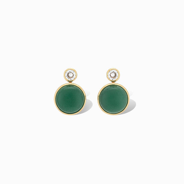 Floating Gem Stud Earrings in Green Aventurine - Juniper Collective LLC